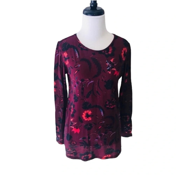 NWOT Sandro Cherry Long Sleeve Cotton Jersey Top Casual Women’s Small - Picture 2 of 7